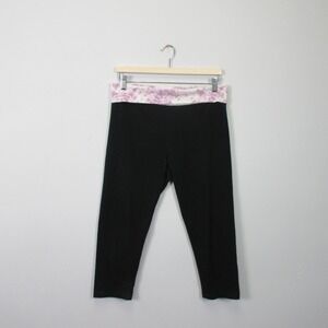 Victoria's Secret Crop Leggings Women L Pink Yoga Pants Fold Over y2k 228